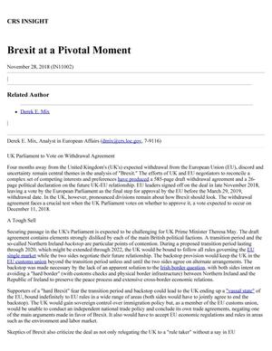 Primary view of object titled 'Brexit at a Pivotal Moment'.