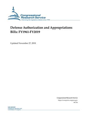 Primary view of object titled 'Defense Authorization and Appropriations Bills: FY1961-FY2019'.