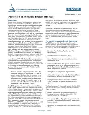 Protection of Executive Branch Officials