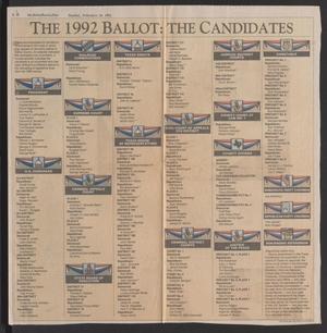[Clipping: The 1992 Ballot: The Candidates]