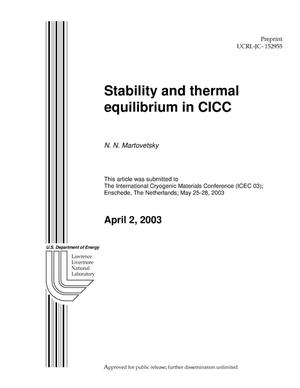 Stability and Thermal Equilibrium in CICC