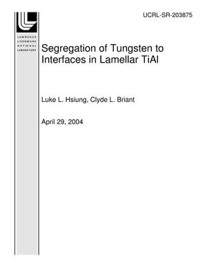 Segregation of Tungsten to Interfaces in Lamellar TiAl
