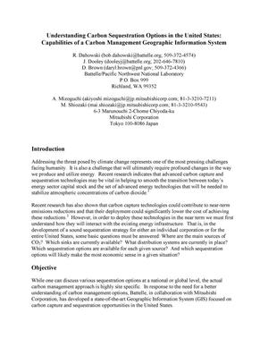 Understanding Carbon Sequestration Options in the United States: Capabilities of a Carbon Management Geographic Information System