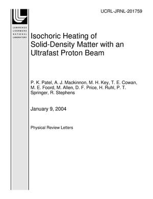 Isochoric Heating of Solid-Density Matter with an Ultrafast Proton Beam
