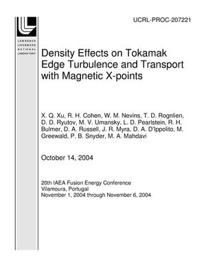 Density Effects on Tokamak Edge Turbulence and Transport with Magnetic X-points