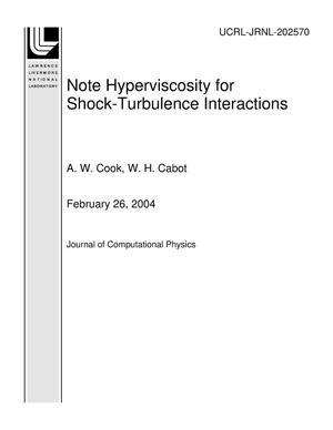 Note Hyperviscosity for Shock-Turbulence Interactions