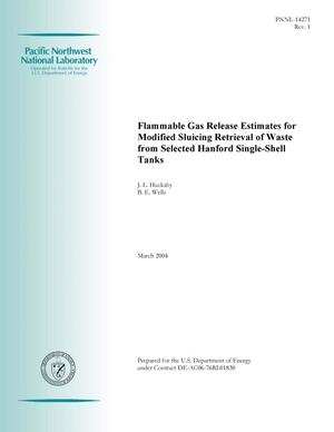 Flammable Gas Release Estimates for Modified Sluicing Retrieval of Waste from Selected Hanford Single-Shell Tanks