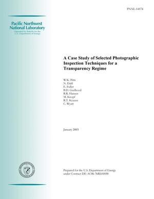 A Case Study of Selected Photographic Inspection Techniques for a Transparency Regime