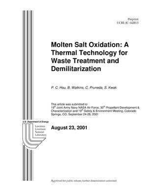 Molten Salt Oxidation: A Thermal Technology for Waste Treatment and Demilitarization