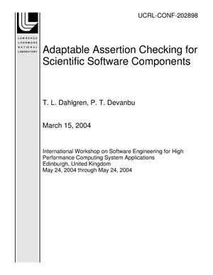 Adaptable Assertion Checking for Scientific Software Components