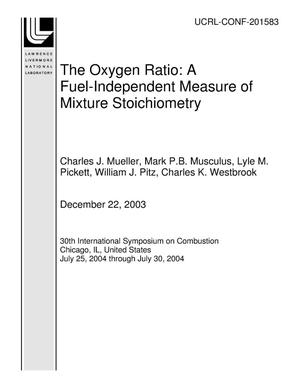 The Oxygen Ratio: A Fuel-Independent Measure of Mixture Stoichiometry