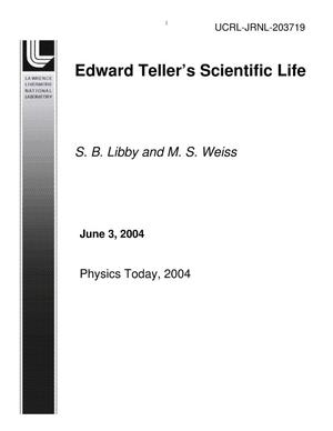 Edward Teller's Scientific Life