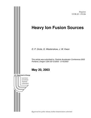 Heavy Ion Fusion Sources