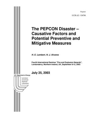 The Pepcon Disaster-Causative Factors and potential Preventive and Mitigative Measures
