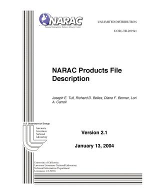 NARAC Products File Description Version 2.1