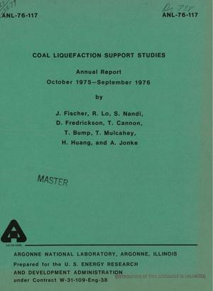 Coal liquefaction support studies. Annual report, October 1975--September 1976