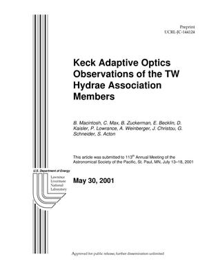 Keck Adaptive Optics Observations of TW Hydrae Association Members