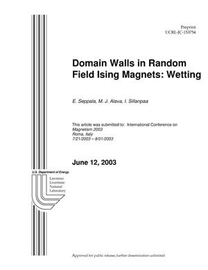 Domain Walls in Random Field Ising Magnets: Wetting