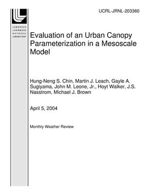 Evaluation of an Urban Canopy Parameterization in a Mesoscale Model