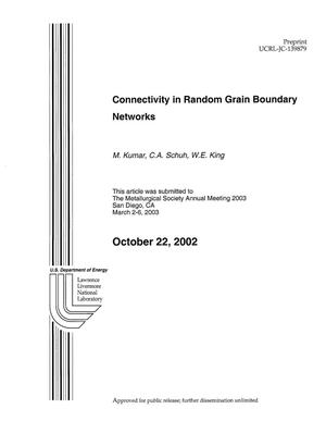 Connectivity in Random Grain Boundary Networks