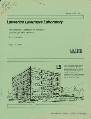 Microcomputer standardization program at Lawrence Livermore Laboratory