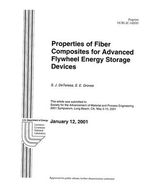 Properties of fiber composites for advanced flywheel energy storage devices
