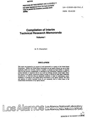Compilation of interim technical research memoranda. Volume I
