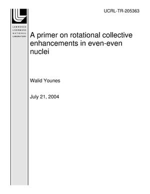 A primer on rotational collective enhancements in even-even nuclei