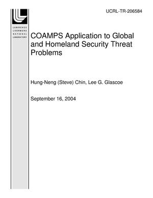 COAMPS Application to Global and Homeland Security Threat Problems