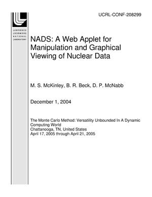 NADS: A Web Applet for Manipulation and Graphical Viewing of Nuclear Data