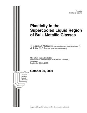 Plasticity in the Supercooled Liquid Region of Bulk Metallic Glasses