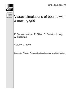 Primary view of object titled 'Vlasov simulations of beams with a moving grid'.