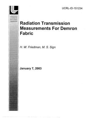 Radiation Transmission Measurements for Demron Fabric