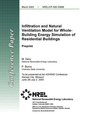 Infiltration and Natural Ventilation Model for Whole-Building Energy Simulation of Residential Buildings: Preprint