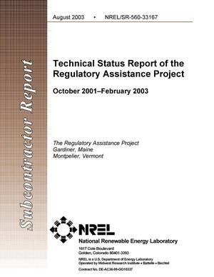 Primary view of object titled 'Technical Status Report of the Regulatory Assistance Project: October 2001-February 2003'.