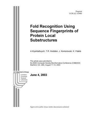 Fold Recognition Using Sequence Fingerprints of Protein Local Substructures