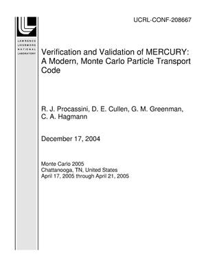 Verification and Validation of MERCURY: A Modern, Monte Carlo Particle Transport Code