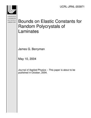 Bounds on Elastic Constants for Random Polycrystals of Laminates