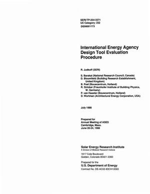 International Energy Agency design tool evaluation procedure