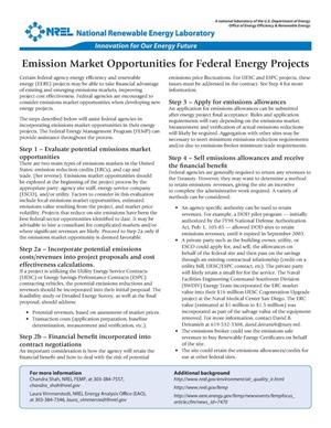 Emission Market Opportunities for Federal Energy Projects