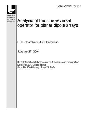 Analysis of the time-reversal operator for planar dipole arrays