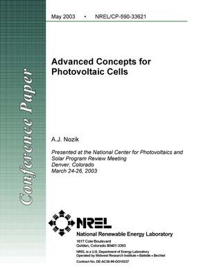 Advanced Concepts for Photovoltaic Cells