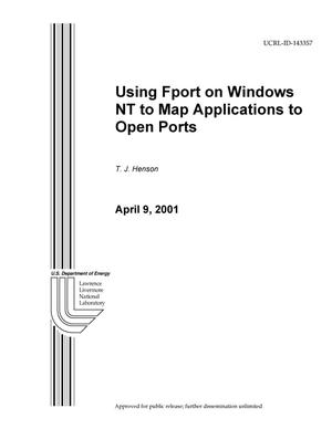 Using Fport on Windows NT to Map Applications to Open Ports