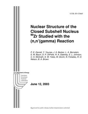 Nuclear Structure of the Closed Subshell Nucleus 90Zr Studied with the (n,n'(gamma)) Reaction
