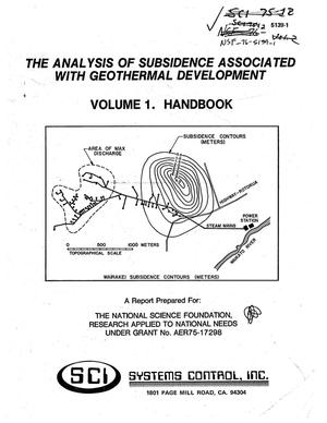 The analysis of subsidence associated with geothermal development. Volume 1. Handbook