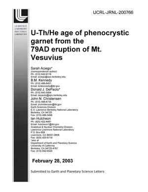 U-Th/He age of phenocrystic garnet from the 79AD eruption of Mt. Vesuvius