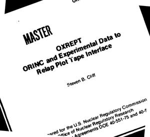 OXREPT: ORINC and experimental data to RELAP plot tape interface