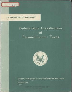 Federal-State coordination of personal income taxes