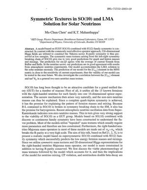 Symmetric Textures in So(10) and LMA Solution for Solar Neutrinos.