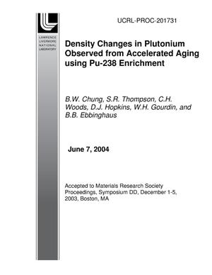 Density Changes in Plutonium Observed from Accelerated Aging using Pu-238 Enrichment